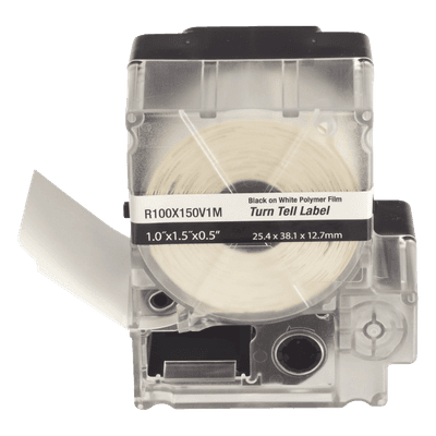 Casete de 100 Etiquetas Autolaminadas Turn-Tell, con Rotación para Mejor Visibilidad, para Cables de Redes de Cobre o Fibra Óptica, de 5.5 a 7.1 mm (0.22 a 0.28 pulgadas) de Diámetro