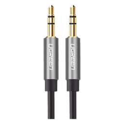 Cable Auxiliar 5 Metros / Conector 3.5mm a 3.5mm / Macho a Macho / Cubierta de TPE / Carcasa de Aluminio / Color Negro