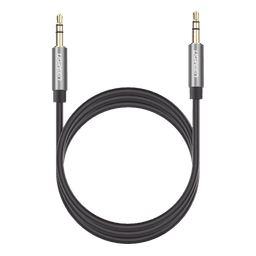 Cable Auxiliar 5 Metros / Conector 3.5mm a 3.5mm / Macho a Macho / Cubierta de TPE / Carcasa de Aluminio / Color Negro