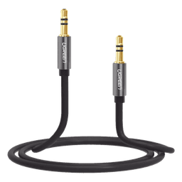 Cable Auxiliar 5 Metros / Conector 3.5mm a 3.5mm / Macho a Macho / Cubierta de TPE / Carcasa de Aluminio / Color Negro