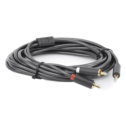 Cable Adaptador de 3.5mm Macho a 2 RCA Macho / 5 Metros (16.40 Pies) / Color Gris / Blindaje Múltiple / ABS / Alta Calidad