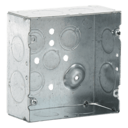 Caja Cuadrada 4 11/16" x 4 11/16"/ Profundidad 2- 1/8"/ 4 Entradas 1", 4 Entradas 3/4", 1 Entrada 1/2" y 3 TKO (1/2"-3/4").