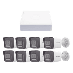 Kit IP 1080p (2 Megapixel) / NVR de 8 Canales con 8 Puertos PoE / 8 Cámaras IP Bala ColorVu Lite y Motion Detection 2.0 / Micrófono Integrado
