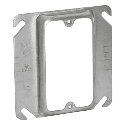 Sobretapa Cuadrada Galvanizada  de 4", realce de 1/2".