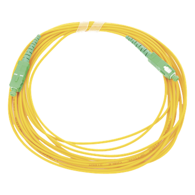Jumper de Fibra Óptica Monomodo SC/APC - SC/APC Simplex, Color Amarillo, 5 Metros (16.40 Pies)