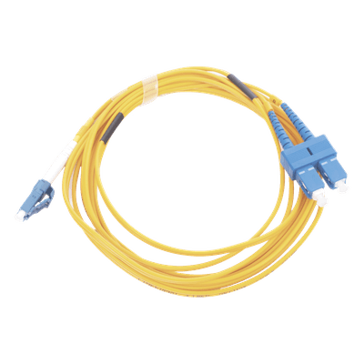 Jumper de Fibra Óptica Monomodo 9/125 LC/UPC-SC/UPC, PVC, 2.0 mm, Dúplex, Amarillo, 3 Metros (9.84 Pies)