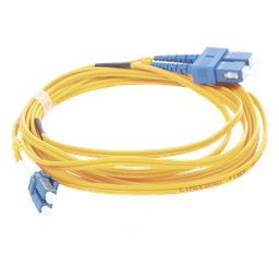 Jumper de Fibra Óptica Monomodo 9/125 LC/UPC-SC/UPC, PVC, 2.0 mm, Dúplex, Amarillo, 3 Metros (9.84 Pies)