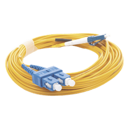 Jumper de Fibra Óptica Monomodo 9/125 LC/UPC-SC/UPC, PVC, 2.0 mm, Dúplex, Amarillo, 5 Metros (16.40 Pies)