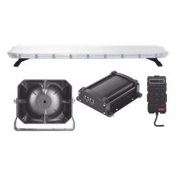 Kit de Equipamiento para Seguridad Pública / Barra LED 132 Hyperlux / Sirena 100W Mono-mando / Bocina 8 Ohms / Control de Tráfico Ámbar / 45 Patrones de Destello