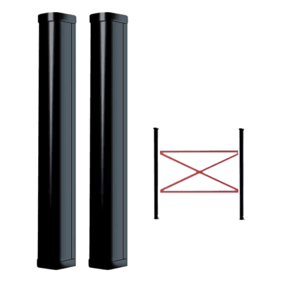 Detector Fotoeléctrico de 100 cm de Altura / Tipo Cortina para Detección Perimetral / Baterías de respaldo / Cobertura de 100 metros en exterior / Alimentación a 110/220VAC / 100 cm de Alto