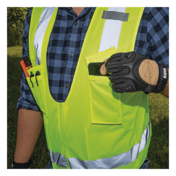 Chaleco de seguridad reflectante de alta visibilidad, mediano/grande. Con múltiples bolsillos de diferente capacidad