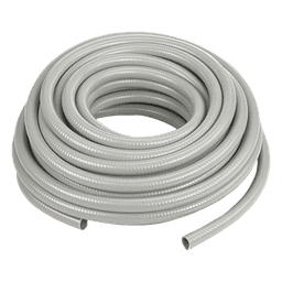 Manguera hermética flexible tipo PolyTuff no metálica, gris de 1/2", 100 pies. Uso comercial/industrial.