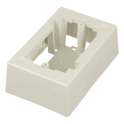 Caja de Pared Superficial, Uso Universal con Placas de Pared, Con Cinta Adhesiva, Color Blanco Mate