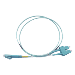 Jumper de Fibra Óptica Multimodo OM3 50/125 LC-SC OFNR (Riser), 2.0 mm, Dúplex, Aqua, 3 metros (9.84 pies)