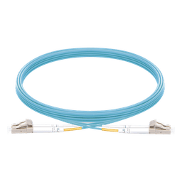 Jumper de Fibra Óptica Multimodo OM3 50/125 LC-LC OFNR (Riser), 2.0 mm, Dúplex, Aqua, 5 Metros (16.40 Pies)