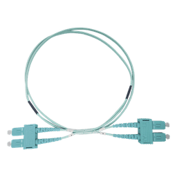 Jumper de Fibra Óptica Multimodo OM3 50/125 SC-SC OFNR (Riser), 2.0 mm, Dúplex, Aqua, 3 Metros (9.84 Pies)