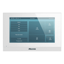 Monitor Color Blanco Linux / Pantalla Touch de 7 Pulgadas / SIP / POE / WIFI / Compatible con Frentes de Calle Akuvox