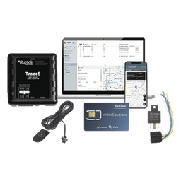 Kit de Localizador Vehicular / 2G y 4G LTE Cat M1 / GPS u-blox / Detección Jammer / Control de temperatura, combustible y puerta / Registro de conductores / Relay + Botón de pánico / SIM con datos 1 mes