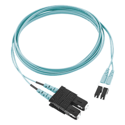 Jumper de Fibra Optica Multimodo 50/125 OM3, LC-SC Duplex, OFNR (Riser), Color Aqua, 30 Metros (98.43 Pies)