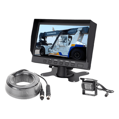 Sistema Profesional de Cámara de Reversa y Monitor Alámbrico para Vehículos de Trabajo y Montacargas