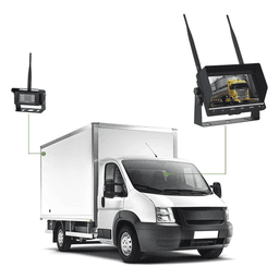 Sistema Profesional Inalámbrico de Cámara de Reversa Infrarroja y Monitor de 7" para Vehículos de Trabajo y Montacargas
