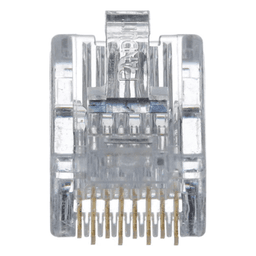 Plug RJ45 Cat5e, Para Cable UTP de Calibres 24-26 AWG, Chapado en Oro de 50 Micras, Paquete de 100 Piezas