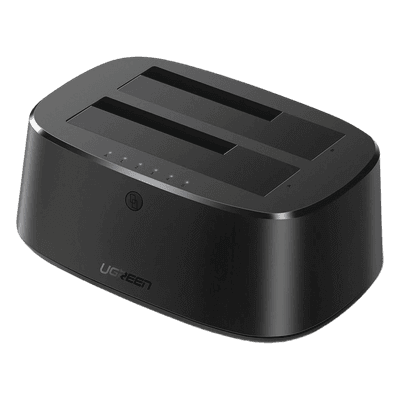 Base USB 3.0 para Disco Duro de Doble Bahía | Soporta Discos SATA de 2.5' & 3.5´ | Soporta discos de 12TB | Compatible con UASP, SATA 3.0 | Con adaptador de corriente 12V3A | Cable USB 1M | Alta Velocidad | Modo Clonación.