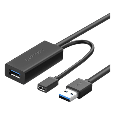 Cable de Extensión Activo USB 3.0 con puerto de alimentación Micro USB / 10 Metros / USB 3.0 a 5Gbps / No requiere controlador / Ideal para impresoras, consolas , Webcam, etc.