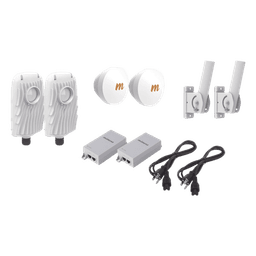 Kit de 2 radios B5X con 2 antenas de (16 dBi), rango de frecuencia extendida (4.9 a 6.4 GHz),  incluye inyector POE, cable de alimentación y 2 FLEXIMOUNT-XL para alineación, distancia de hasta 4 km