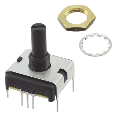 Potenciómetro Cuadrado 22 mm, 5k Ohm, 3/4 Watt, 1 Vuelta / Montaje en Panel del Monitor de Servicio COM-3 (PCW1J-B24-KAB502L).