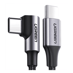 Cable USB-C a USB-C | 1 Metro (3.28 Pies) | Conector con Ángulo Recto de 90° | Carga Rápida de hasta 60W | 480 Mbps | PD3.0 | QC4.0/3.0/2.0 | FPC | AFC | Protección Integrada | Caja de Aluminio | Nylon Trenzado | Color Negro