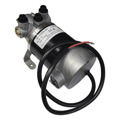 Bomba Hidráulica Reversible PUMP-2 / 12V DC / Flujo 0.8L (49 cu.in) por Minuto / Para Cilindros de 80 cc - 250 cc (4.9 - 15.2 cu.in) / Conexiones O-Ring Boss (ORB) / Incluye 3 Accesorios ORB-5 a 9/16 UNF / Compatible con SteadySteer