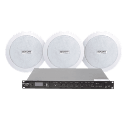 KIT de Amplificador de 120W para Rack SF120DTB | 3 Altavoces de Plafón de 5.5in SF-206P | 3.75 - 30W | Sistema 70/100V