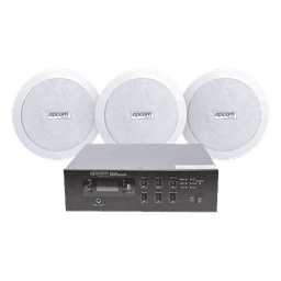 KIT de Amplificador de 120W para Escritorio | 3 Altavoces de Plafón de 5.5in | 3.75 - 30W | Sistema 70/100V