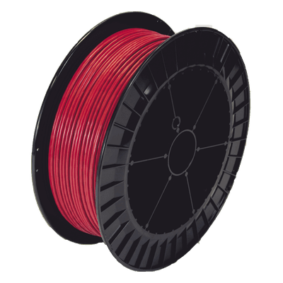 Bobina de 152 Metros de Cable Detector de Calor, Temperatura Fija 68 grados Celsius, Recubrimiento de Nylon Rojo para Aplicaciones en Exterior, con Guía Acerada
