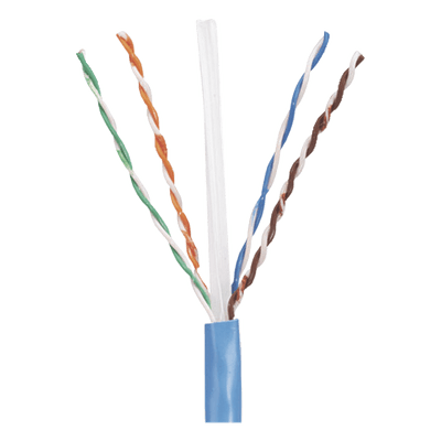 Bobina de Cable UTP 305 Metros (1000 Pies) de Cobre, PanNet, Azul, Categoría 5e (24 AWG), PVC (CM), de 4 Pares