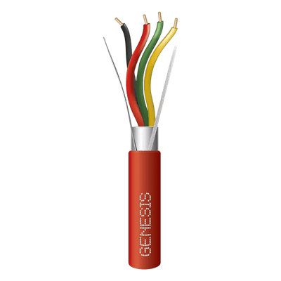 Carrete de 305 Metros (1000 Pies) de Alambre / 4 x 16 AWG / Blindado / Plenum / Tipo FPLP / Color Rojo / Para Aplicaciones en Sistemas de Detección de Incendio y Sistemas de Evacuación