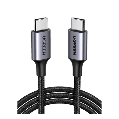Cable USB-C a USB-C | 2 Metros (6.56 Pies) | Transferencia de Datos de 480 Mbps | Carga Rápida de Hasta 60W | QC 4.0/3.0/2.0 | PD3.0 | FPC | AFC | Protección Integrada | Caja de Aluminio | Nylon Trenzado | Color Negro