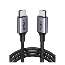 Cable USB-C a USB-C | 2 Metros (6.56 Pies) | Transferencia de Datos de 480 Mbps | Carga Rápida de Hasta 60W | QC 4.0/3.0/2.0 | PD3.0 | FPC | AFC | Protección Integrada | Caja de Aluminio | Nylon Trenzado | Color Negro