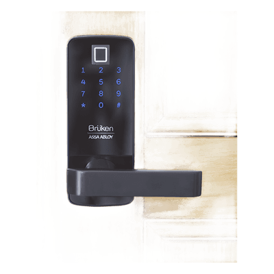 Cerrojo Electrónico con Manija para Puerta de Madera/ Huella/ Contraseña/ Tarjeta