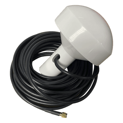 Antena marina de GPS con conector SMA- Macho en frecuencia 1575.42 MHz de 28 dBi. Incluye soporte rotativo