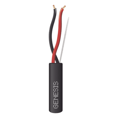 Carrete de Cable 305 Metros (1000 Pies) / 2 x 14 AWG Tipo FPL / Cable Direct Burial / Color Negro / Para Uso en Intemperie / Uso en Aplicaciones en Sistemas de Detección de Incendio y Sistemas de Evacuación
