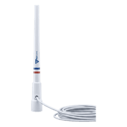 Antena Marina VHF / Fibra de Vidrio / 156-163 MHz / 6.5 dBi / Cable 10 m (32.8 ft) / PL-259 / Exterior IP67