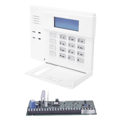 Tarjeta electrónica de panel de alarma de 48 zonas con teclado numérico de palabras fijas, sin gabinete, compatible con serie inalámbrica 5800