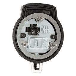 Dispositivo Circular de Puertos de Acceso a Datos, Con Dos Espacios Para Módulos Mini-Com y Un Receptáculo NEMA 5-15R, Protección IP66, de 3" de Diámetro
