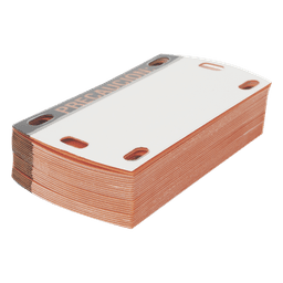 Etiqueta Autolaminada para Identificación de Fibra Óptica Paquete de 25 Piezas, Para Uso Interior/Exterior, Dimensiones de 90 x 50 mm (3.54 x 1.97 Pulgadas), Color Negro con Naranja
