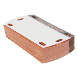 Etiqueta Autolaminada para Identificación de Fibra Óptica Paquete de 25 Piezas, Para Uso Interior/Exterior, Dimensiones de 90 x 50 mm (3.54 x 1.97 Pulgadas), Color Negro con Naranja