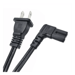Cable de Alimentación Eléctrica para 120-240 Vca / 1 Metro (3.28 Pies) / 2 Clavijas Tipo Americano / Conector en Forma Tipo L