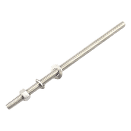 Kit de 10 Varillas Roscadas de 3/8 x 5 in, con Arandelas Planas, Arandelas de Seguridad y Tuercas. 