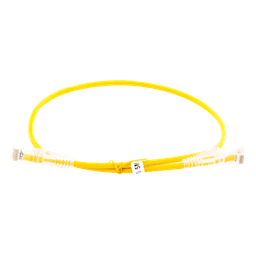 Cable de Parcheo Slim UTP Cat6A - 0.5 Metros (1.64 Pies) Amarillo, Diámetro Reducido (28 AWG)
